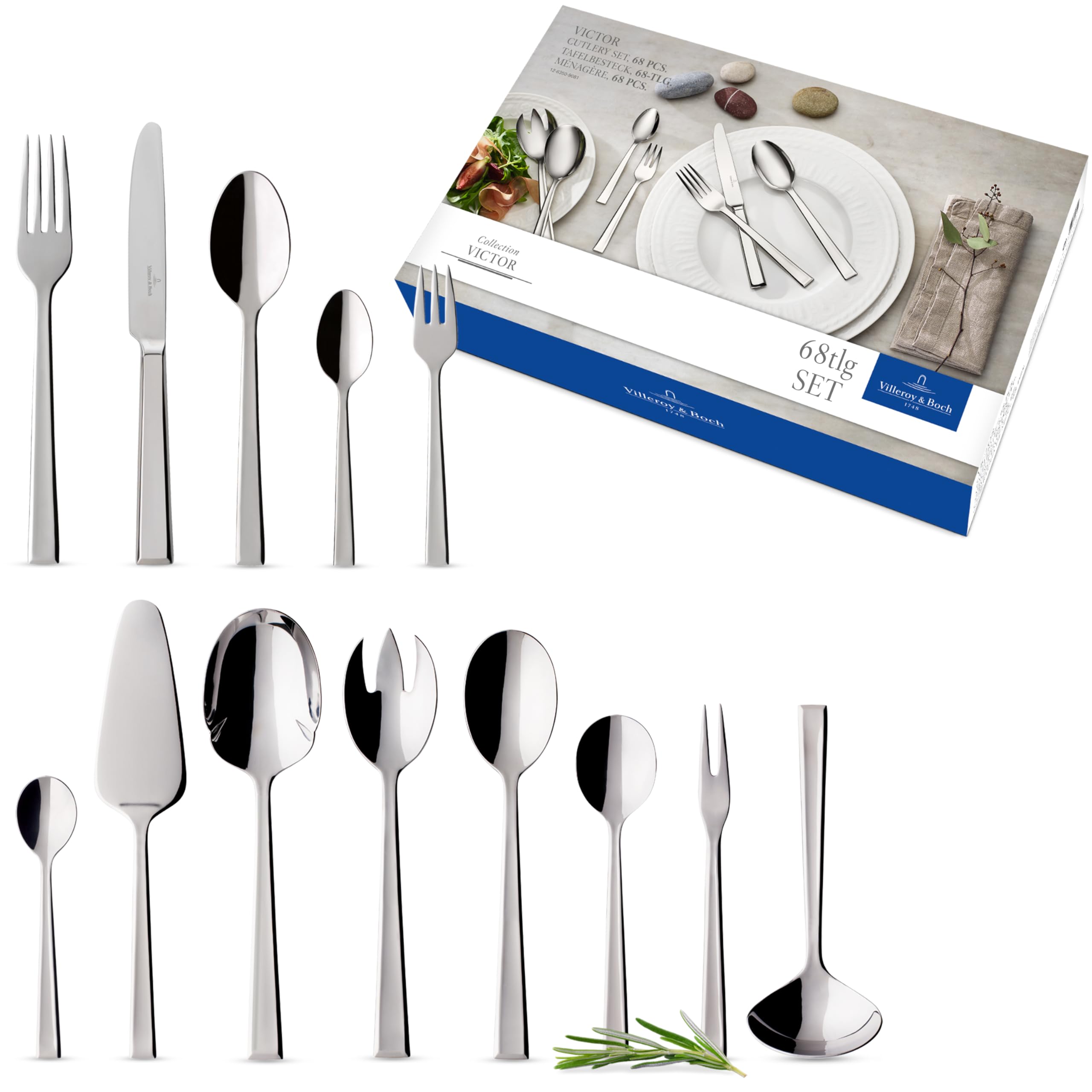 Amazon.com: Villeroy & Boch Victor Cutlery Set 68 Pieces, Silver